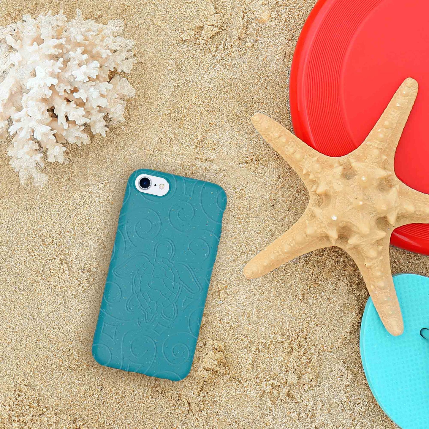 Ocean Turtle - Biodegradable Phone Case - Ocean Blue and Black