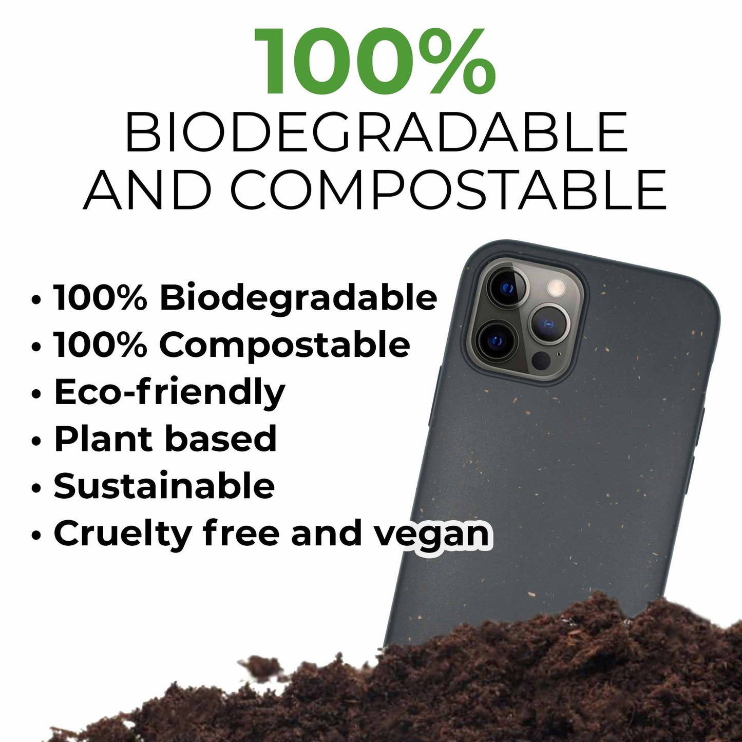 Ocean Turtle - Biodegradable Phone Case - Ocean Blue and Black