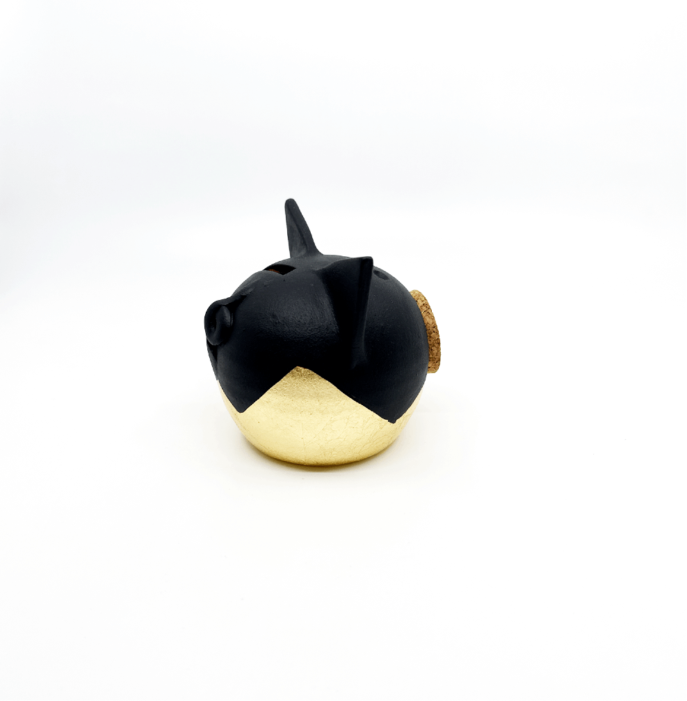 Divided Gold Piggy Bank