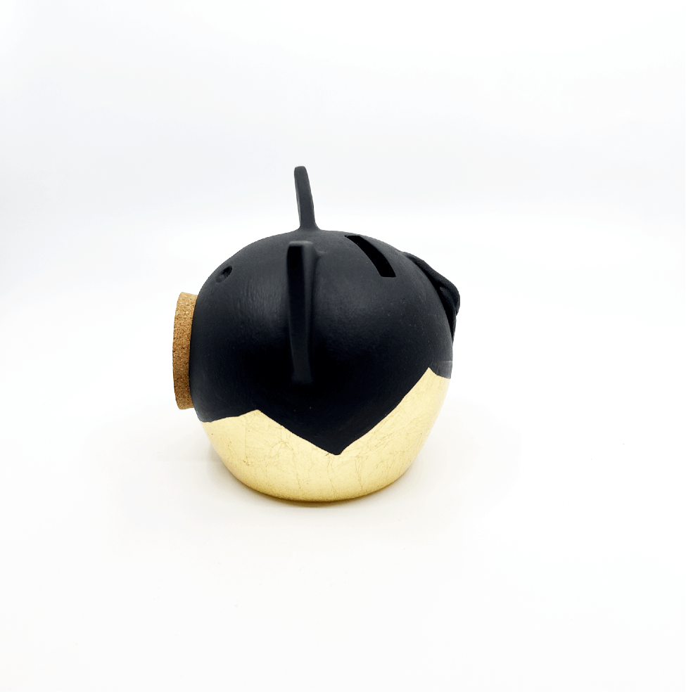 Divided Gold Piggy Bank