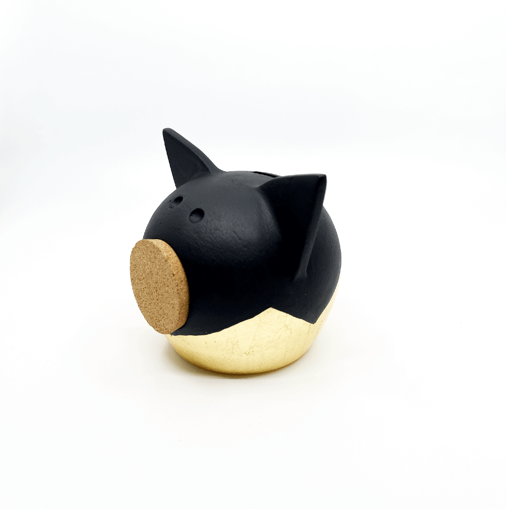 Divided Gold Piggy Bank